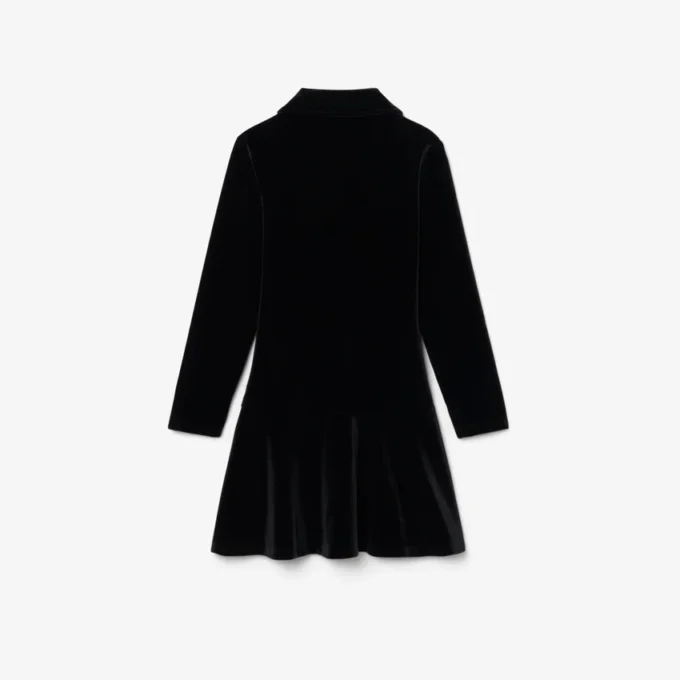 Glanzende stretchvelours polojurk voor meisjes