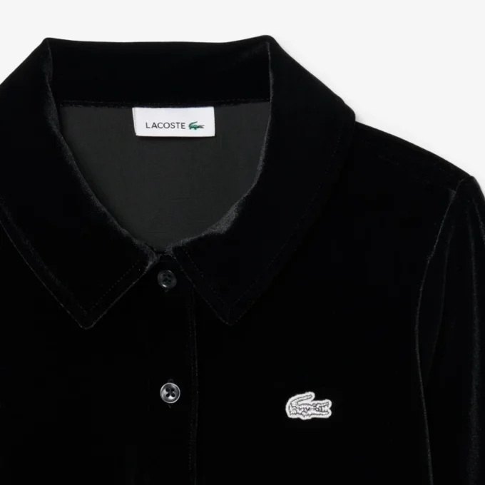 Glanzende stretchvelours polojurk voor meisjes