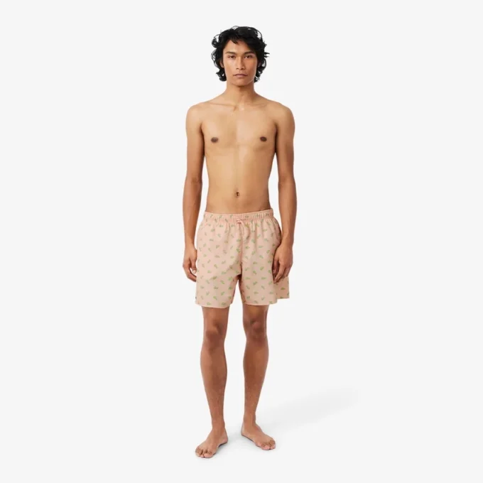 Halflange boxershort met krokodillenprint