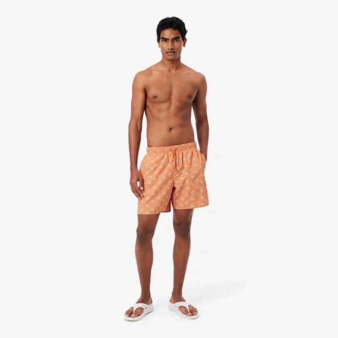 Halflange boxershort met krokodillenprint
