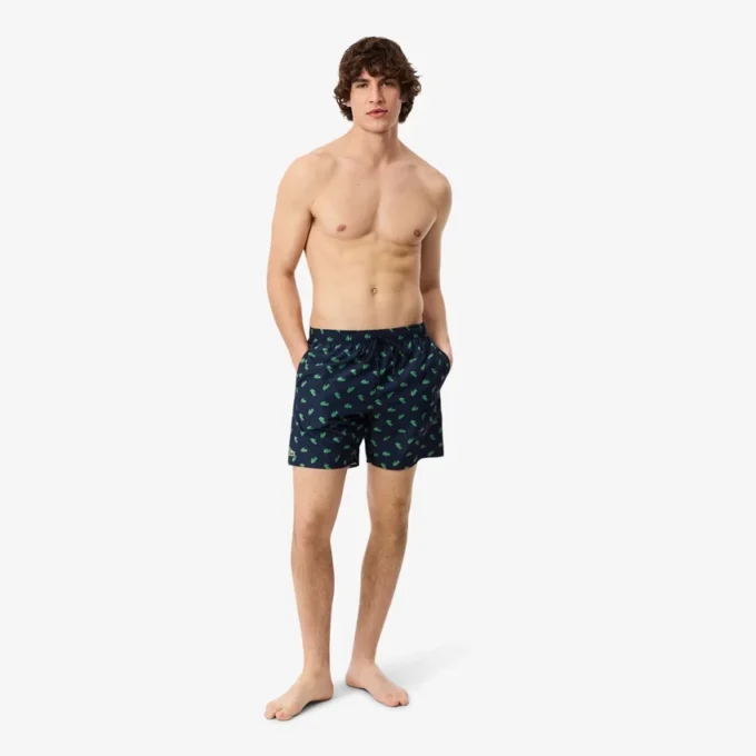 Halflange boxershort met krokodillenprint