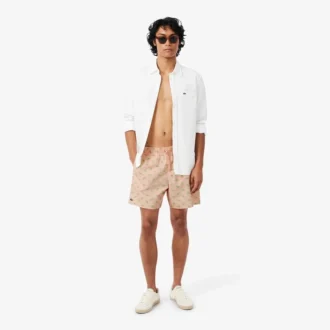 Halflange boxershort met krokodillenprint