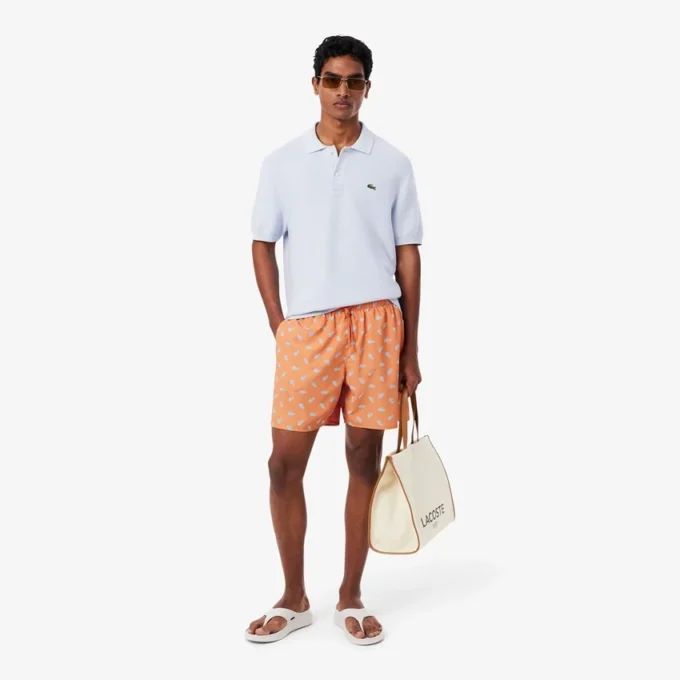 Halflange boxershort met krokodillenprint