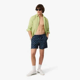 Halflange boxershort met krokodillenprint