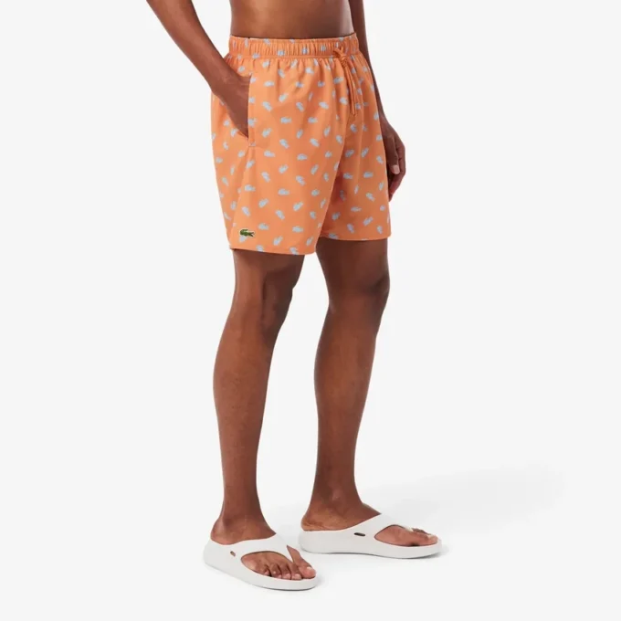 Halflange boxershort met krokodillenprint