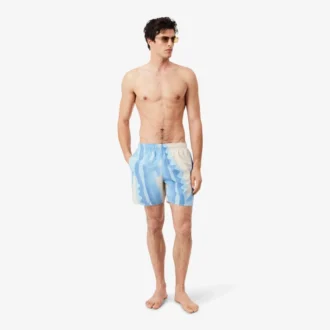 Halflange gestreepte zwemkleding
