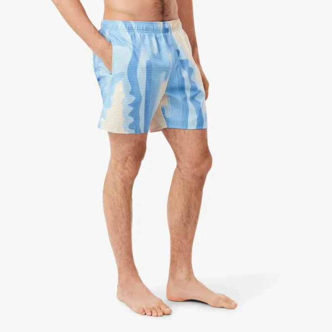 Halflange gestreepte zwemkleding