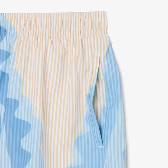 Halflange gestreepte zwemkleding