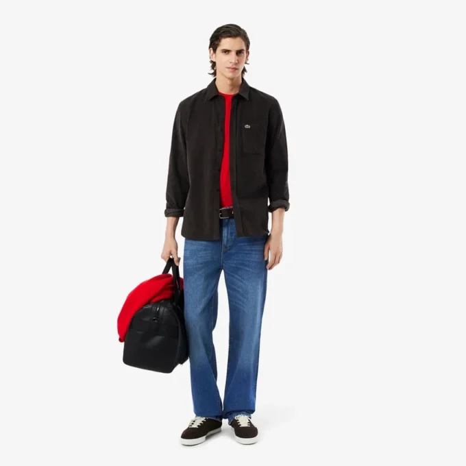 Heren 5-pocket indigo jeans met rechte pasvorm