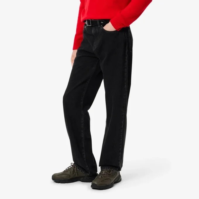 Heren 5-pocket indigo jeans met rechte pasvorm
