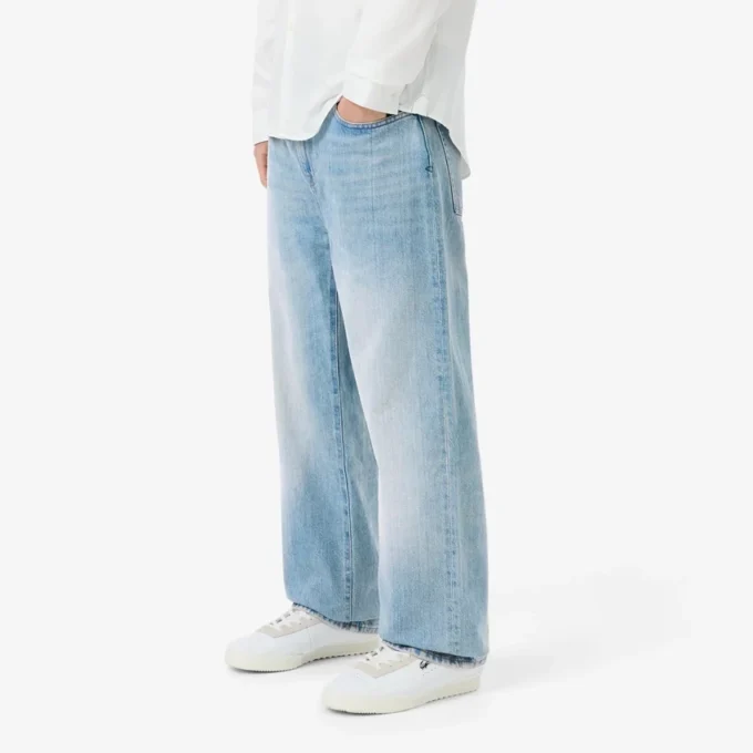 Heren 5-pocket indigo jeans met rechte pasvorm