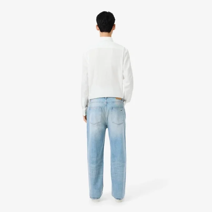 Heren 5-pocket indigo jeans met rechte pasvorm