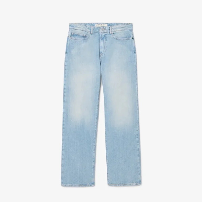 Heren 5-pocket indigo jeans met rechte pasvorm