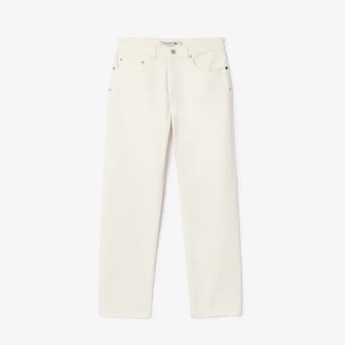 Heren 5-pocket indigo jeans met rechte pasvorm