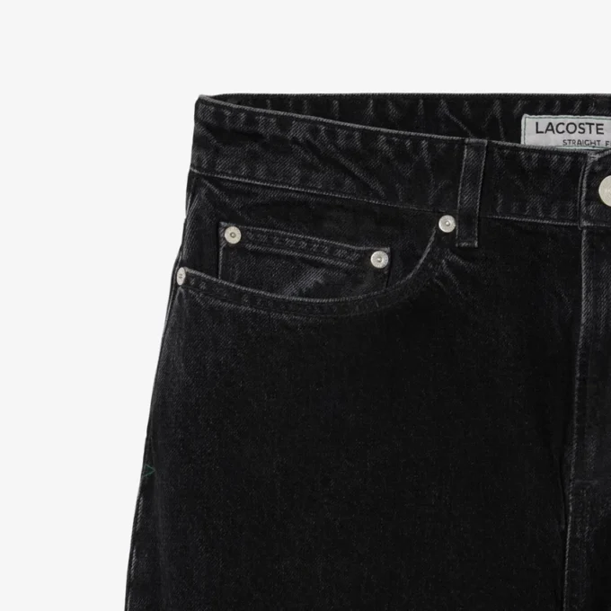 Heren 5-pocket indigo jeans met rechte pasvorm