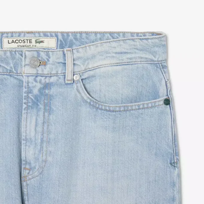 Heren 5-pocket indigo jeans met rechte pasvorm