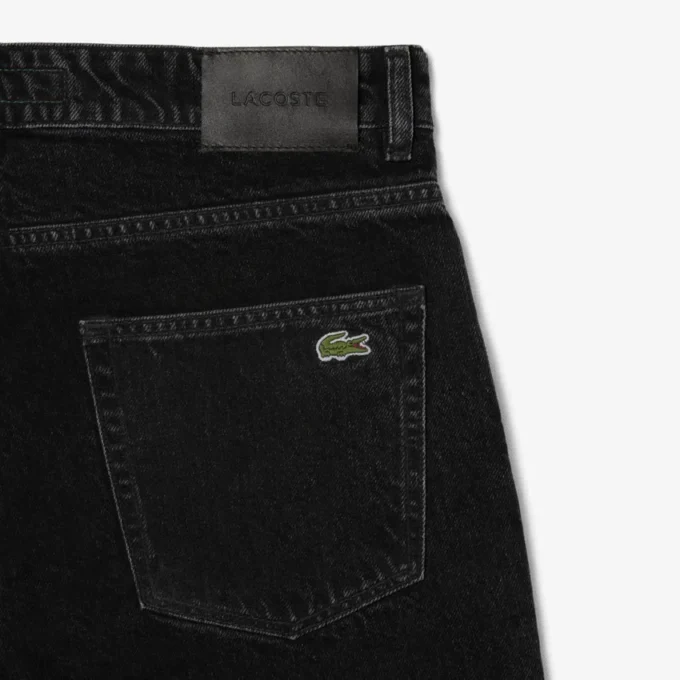 Heren 5-pocket indigo jeans met rechte pasvorm