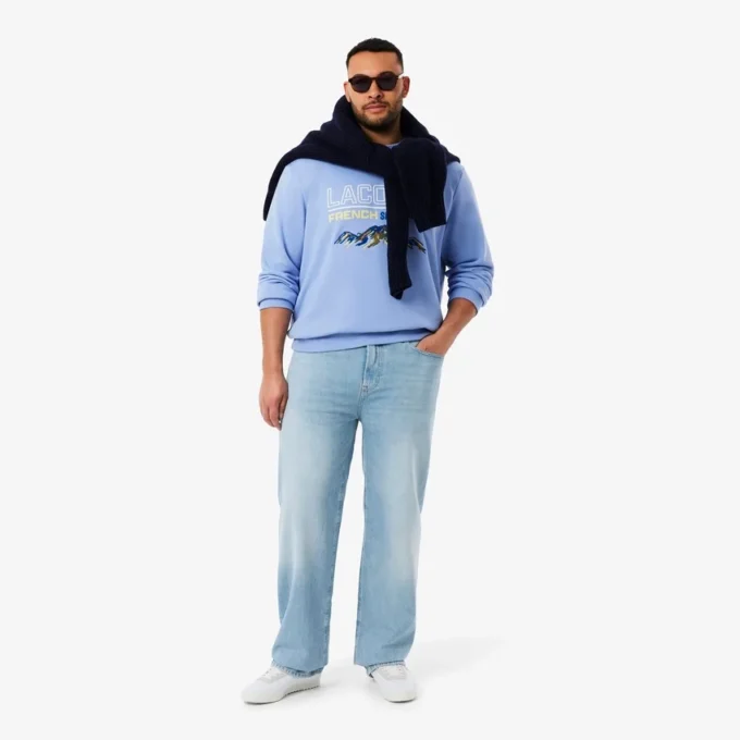 Heren 5-pocket indigo jeans met rechte pasvorm