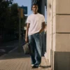 Heren 5-pocket indigo jeans met rechte pasvorm