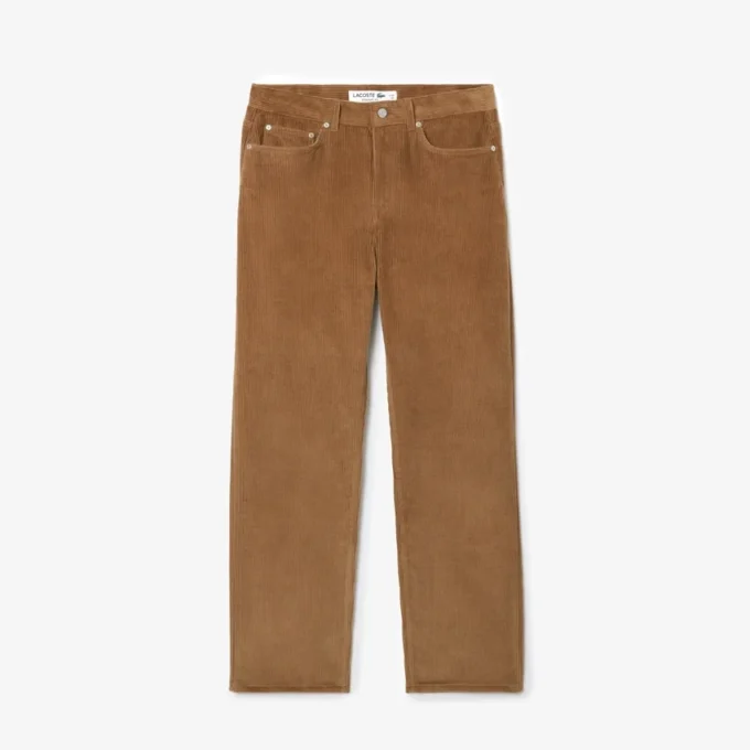 Heren 5-pocket velours broek met rechte pasvorm