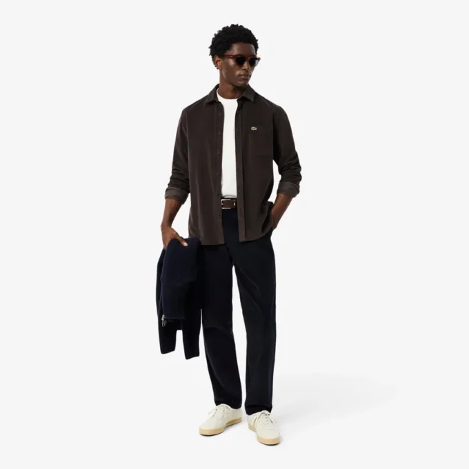 Heren chino met normale pasvorm van corduroy