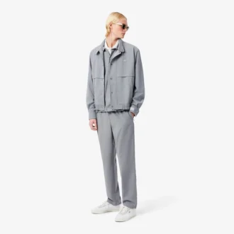 Heren chino van wolflanel met normale pasvorm