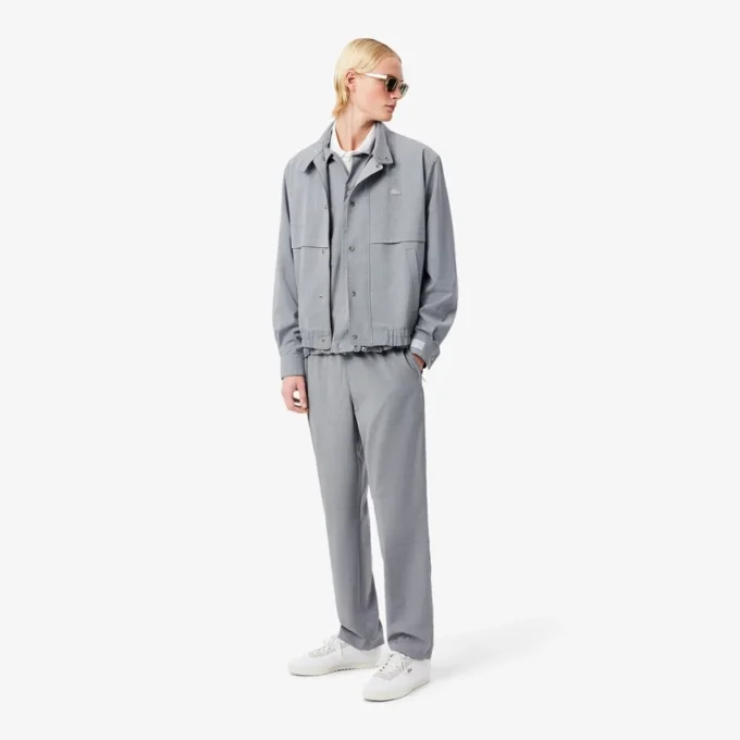 Heren chino van wolflanel met normale pasvorm