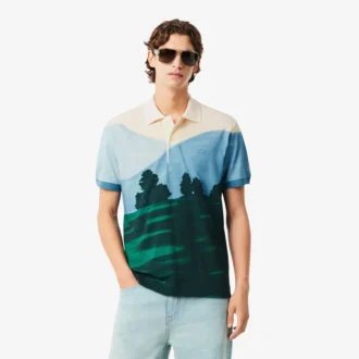 Heren Classic Fit bedrukt Petit Piqué-Polo