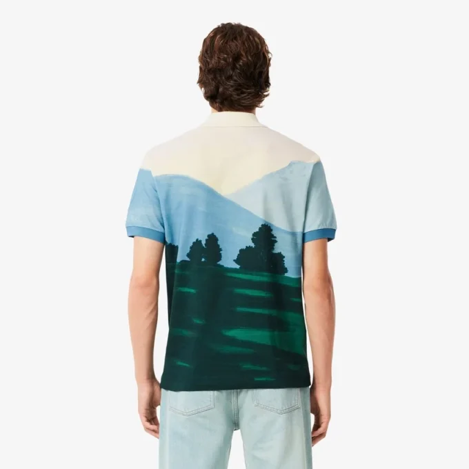 Heren Classic Fit bedrukt Petit Piqué-Polo