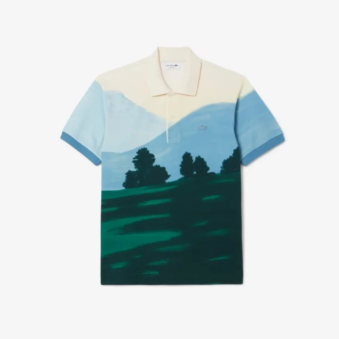 Heren Classic Fit bedrukt Petit Piqué-Polo