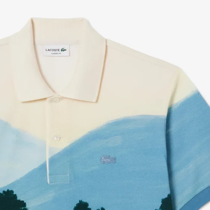 Heren Classic Fit bedrukt Petit Piqué-Polo