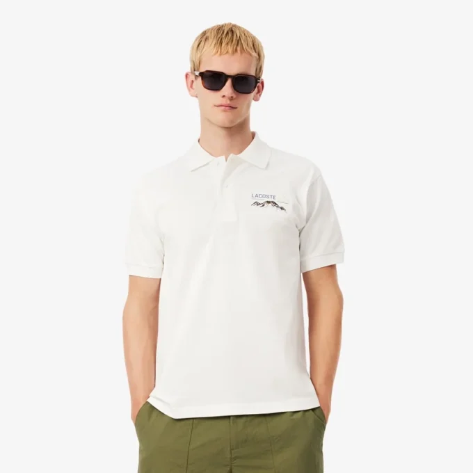 Heren Classic Fit Piqué-polo met geborduurd motief