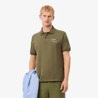 Heren Classic Fit Piqué-polo met geborduurd motief