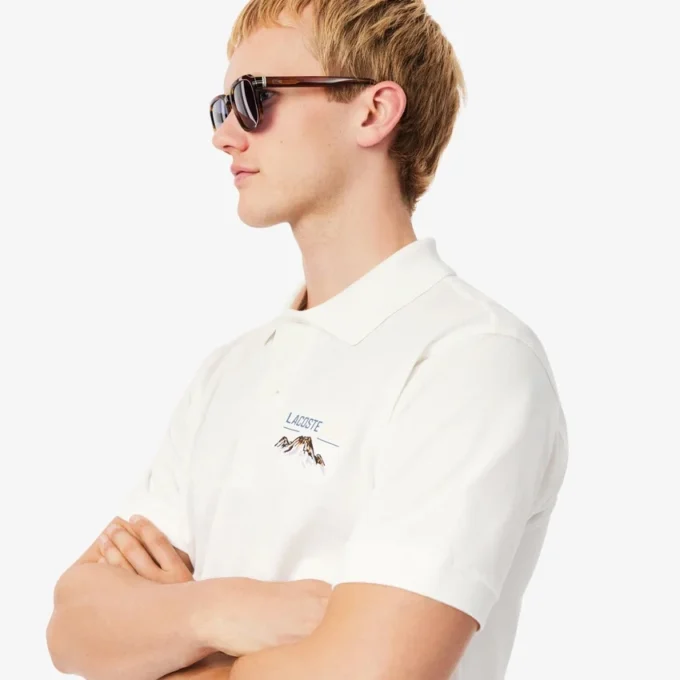 Heren Classic Fit Piqué-polo met geborduurd motief