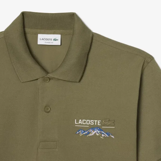 Heren Classic Fit Piqué-polo met geborduurd motief