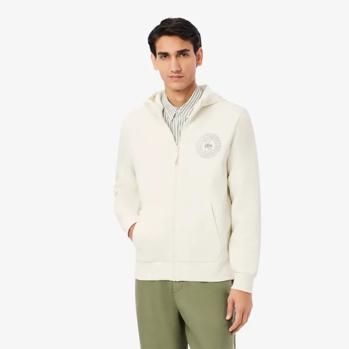 Heren Classic Fit Piqué Sweatshirt met rits
