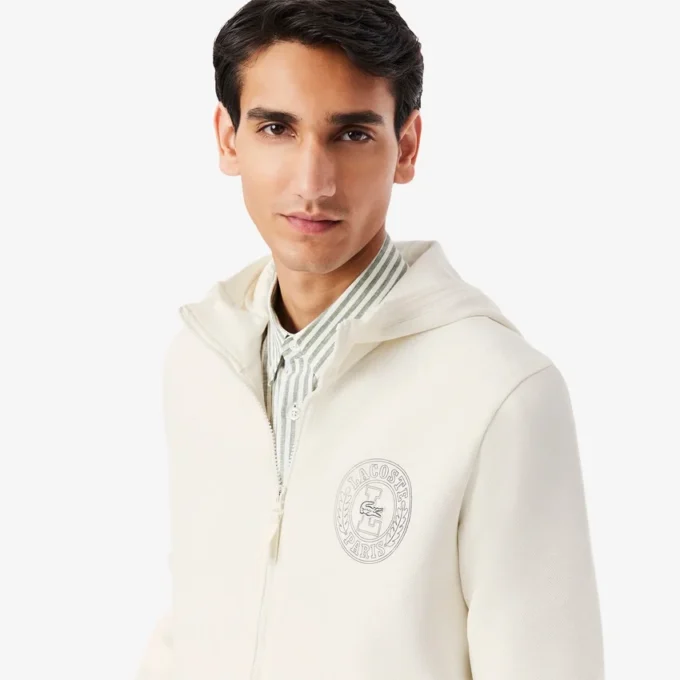 Heren Classic Fit Piqué Sweatshirt met rits