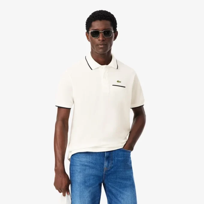 Heren Classic Fit Polo met zakaccent L.12.12