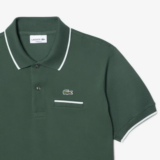 Heren Classic Fit Polo met zakaccent L.12.12