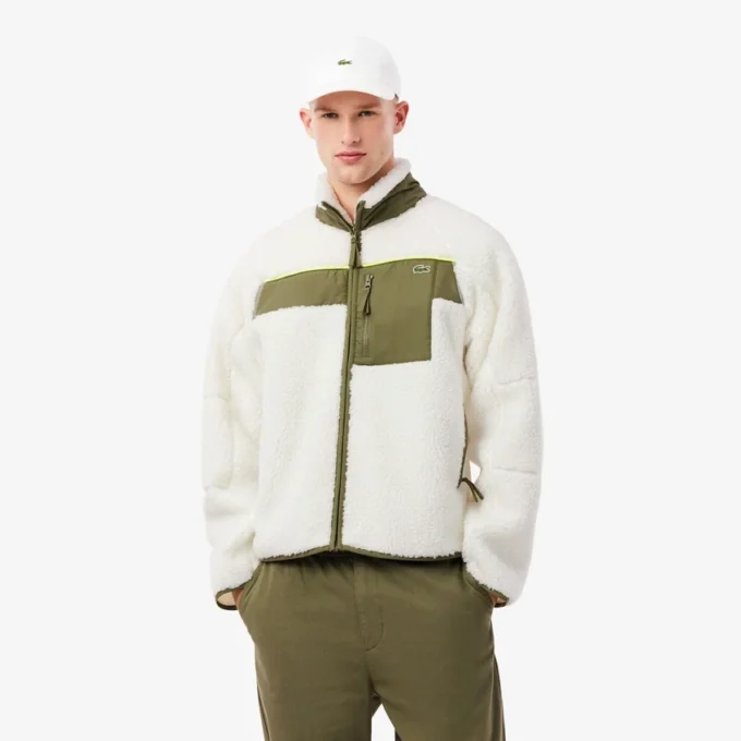 Heren Colorblock Sherpa fleecejas