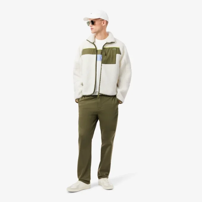 Heren Colorblock Sherpa fleecejas
