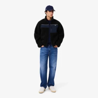 Heren Colorblock Sherpa fleecejas