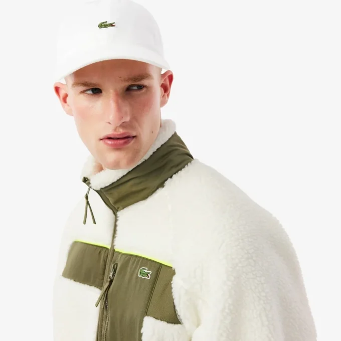 Heren Colorblock Sherpa fleecejas