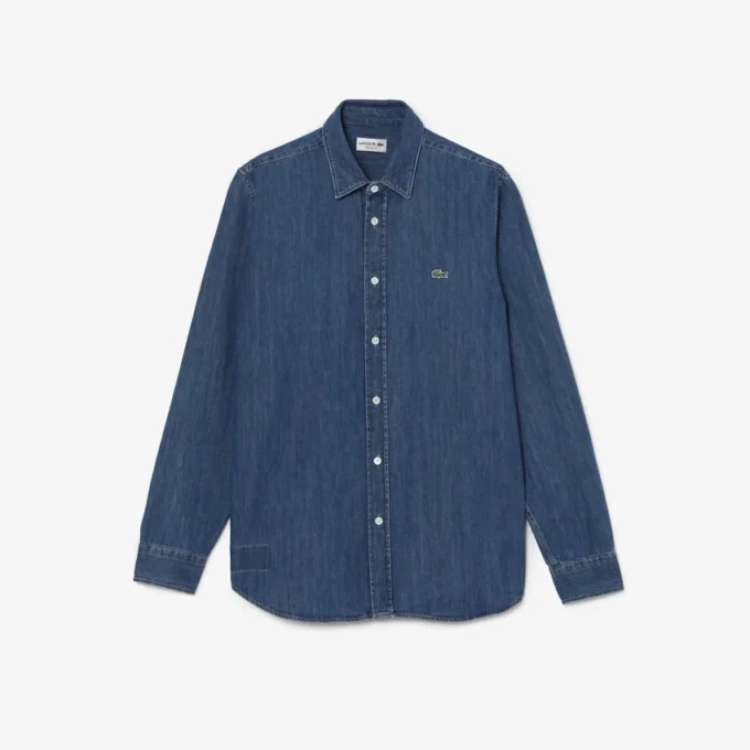 Heren denim shirt met normale pasvorm