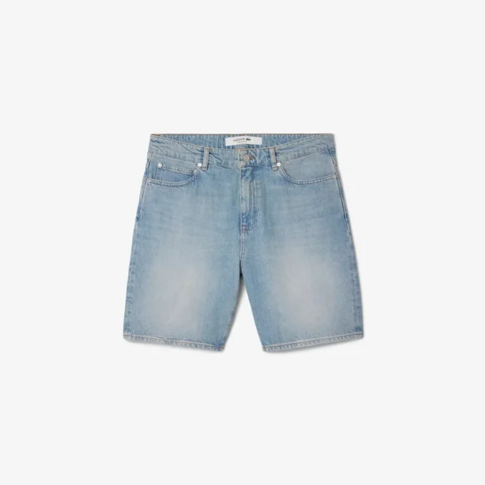 Heren denimshort met rechte pasvorm
