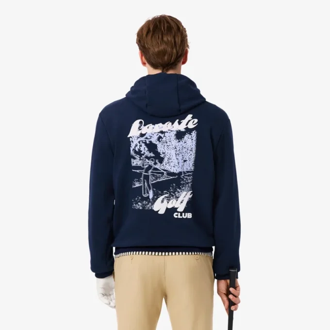 Heren fleece Golf hoodie met print
