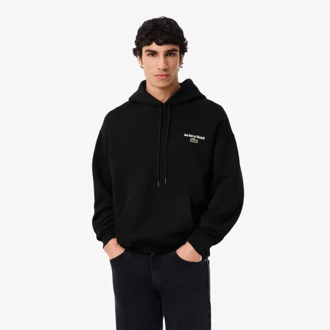 Heren fleece hoodie met meerdere prints