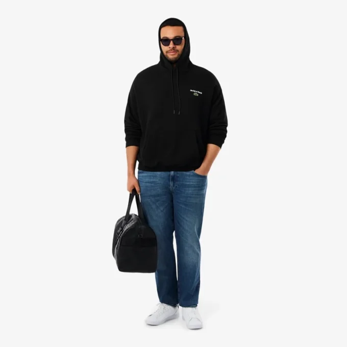 Heren fleece hoodie met meerdere prints