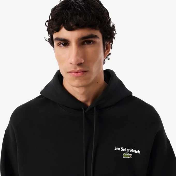 Heren fleece hoodie met meerdere prints