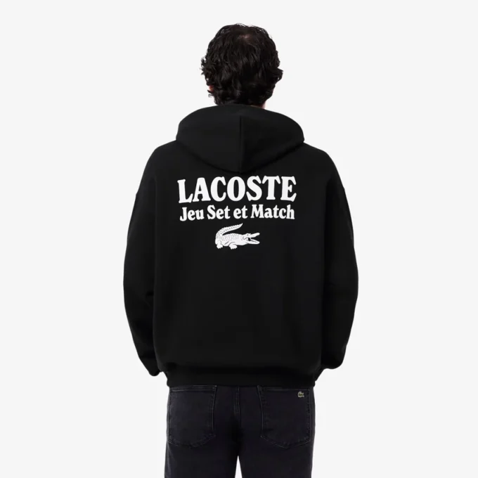 Heren fleece hoodie met meerdere prints